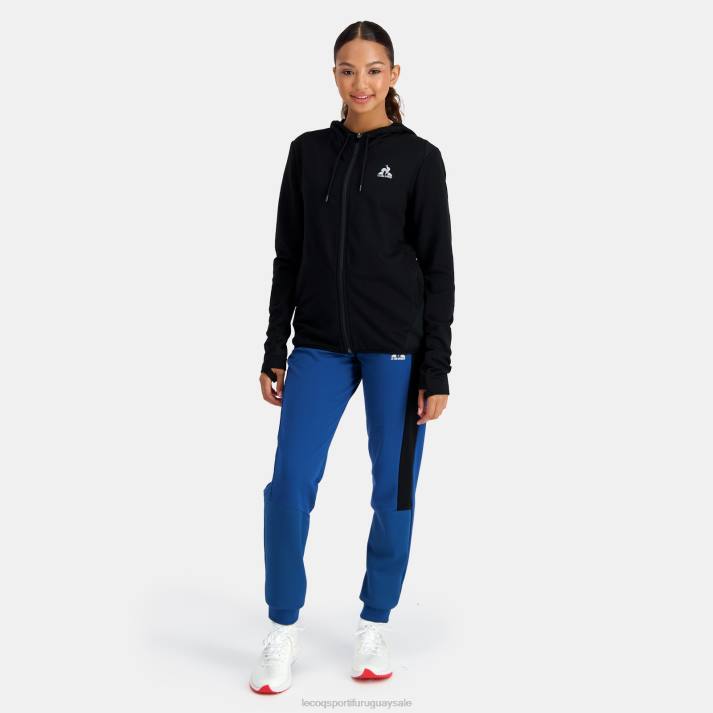 ropa XFVP316 mujer Le Coq Sportif sudadera con capucha y cremallera negra