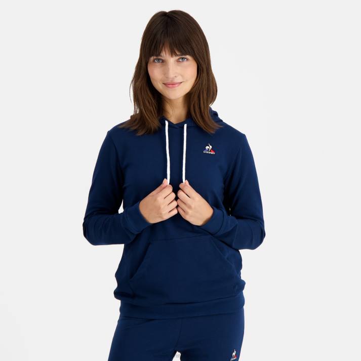ropa XFVP317 mujer Le Coq Sportif sudadera con capucha azul