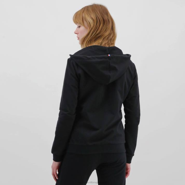 ropa XFVP319 mujer Le Coq Sportif sudadera con capucha y cremallera negra