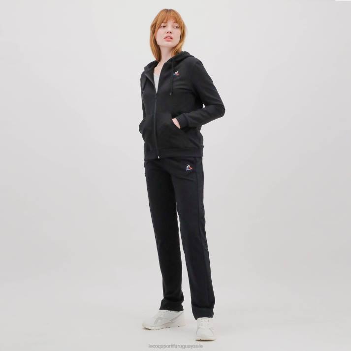ropa XFVP319 mujer Le Coq Sportif sudadera con capucha y cremallera negra