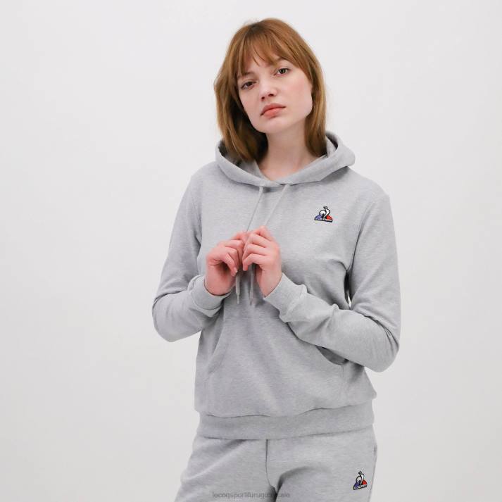ropa XFVP320 mujer Le Coq Sportif sudadera con capucha gris