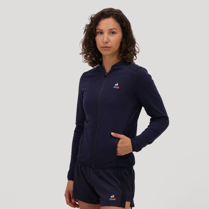 ropa XFVP607 mujer Le Coq Sportif sudadera con cremallera azul
