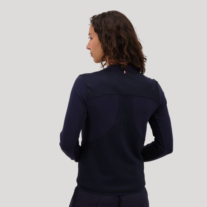 ropa XFVP607 mujer Le Coq Sportif sudadera con cremallera azul