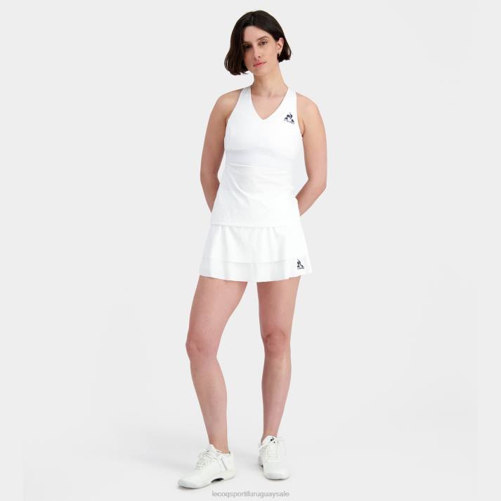 ropa XFVP366 mujer Le Coq Sportif falda blanca
