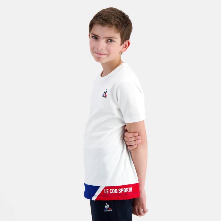 ropa XFVP383 niños Le Coq Sportif camiseta blanca