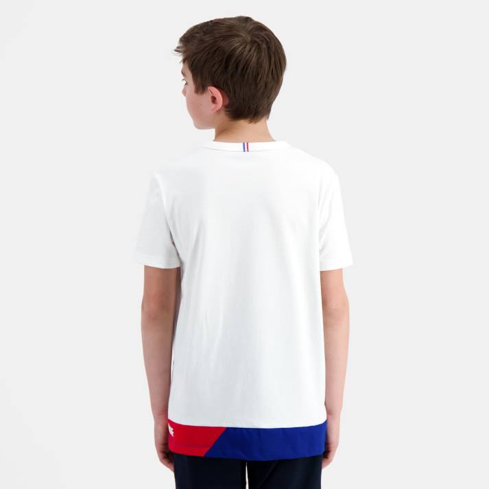 ropa XFVP383 niños Le Coq Sportif camiseta blanca