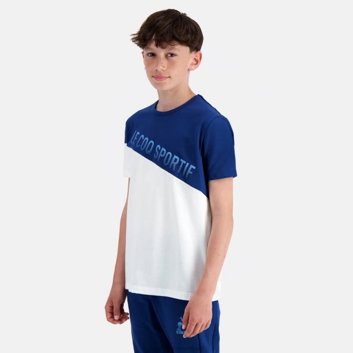 ropa XFVP387 niños Le Coq Sportif camiseta blanca