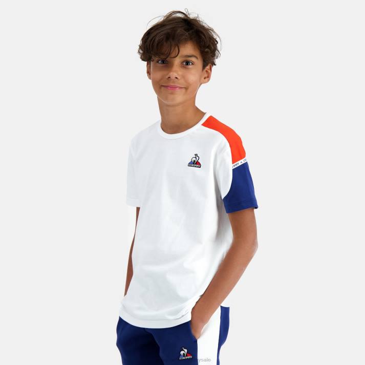 ropa XFVP649 niños Le Coq Sportif camiseta blanca