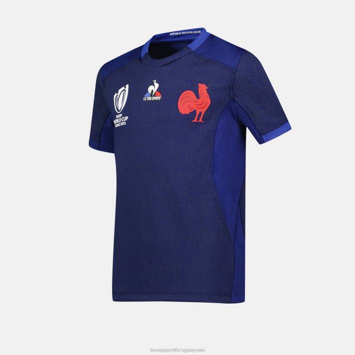 ropa XFVP694 niños Le Coq Sportif réplica camiseta xv de france - copa del mundo de rugby 2023 azul