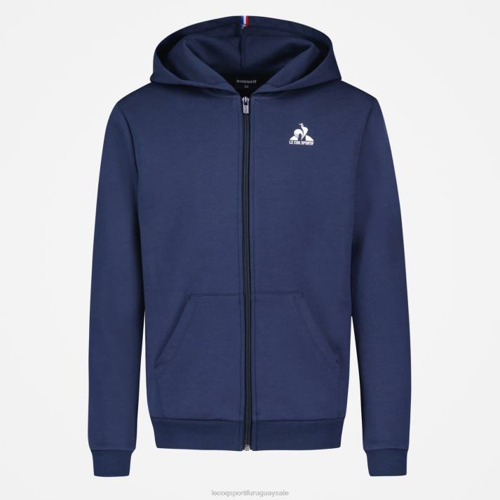 ropa XFVP398 niños Le Coq Sportif sudadera con capucha y cremallera azul