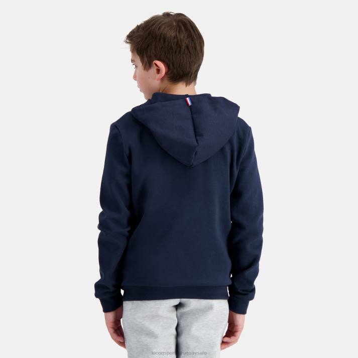 ropa XFVP398 niños Le Coq Sportif sudadera con capucha y cremallera azul