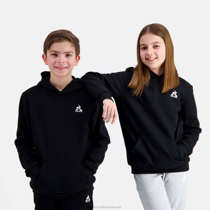 ropa XFVP399 niños Le Coq Sportif sudadera con capucha negra