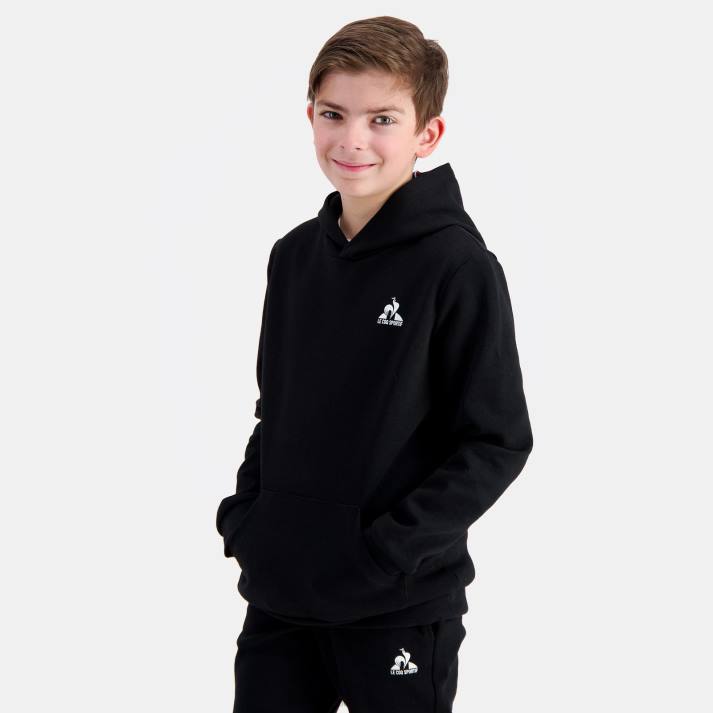 ropa XFVP399 niños Le Coq Sportif sudadera con capucha negra