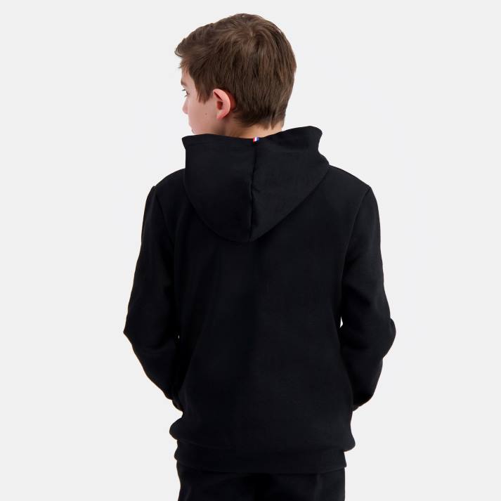 ropa XFVP399 niños Le Coq Sportif sudadera con capucha negra