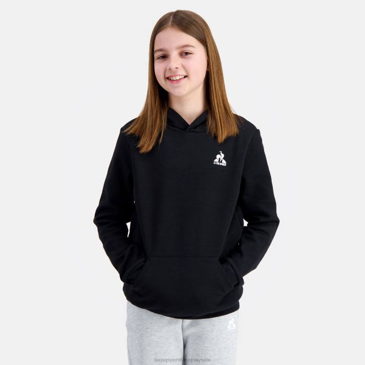 ropa XFVP399 niños Le Coq Sportif sudadera con capucha negra