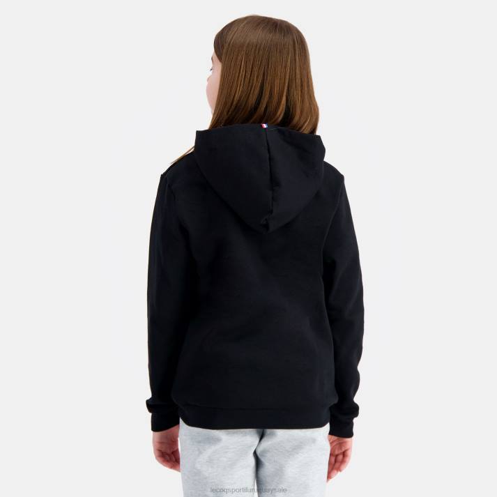 ropa XFVP399 niños Le Coq Sportif sudadera con capucha negra