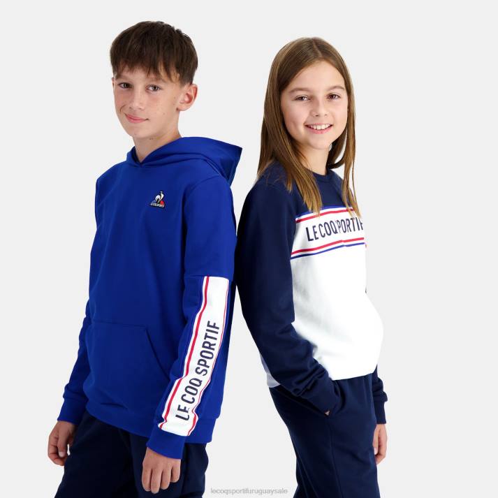 ropa XFVP653 niños Le Coq Sportif sudadera con capucha azul