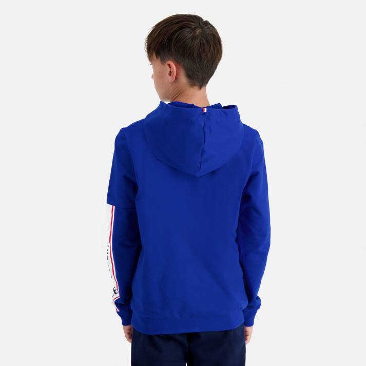 ropa XFVP653 niños Le Coq Sportif sudadera con capucha azul