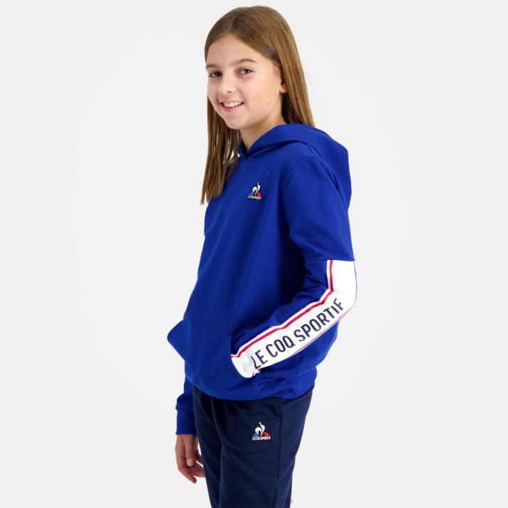 ropa XFVP653 niños Le Coq Sportif sudadera con capucha azul