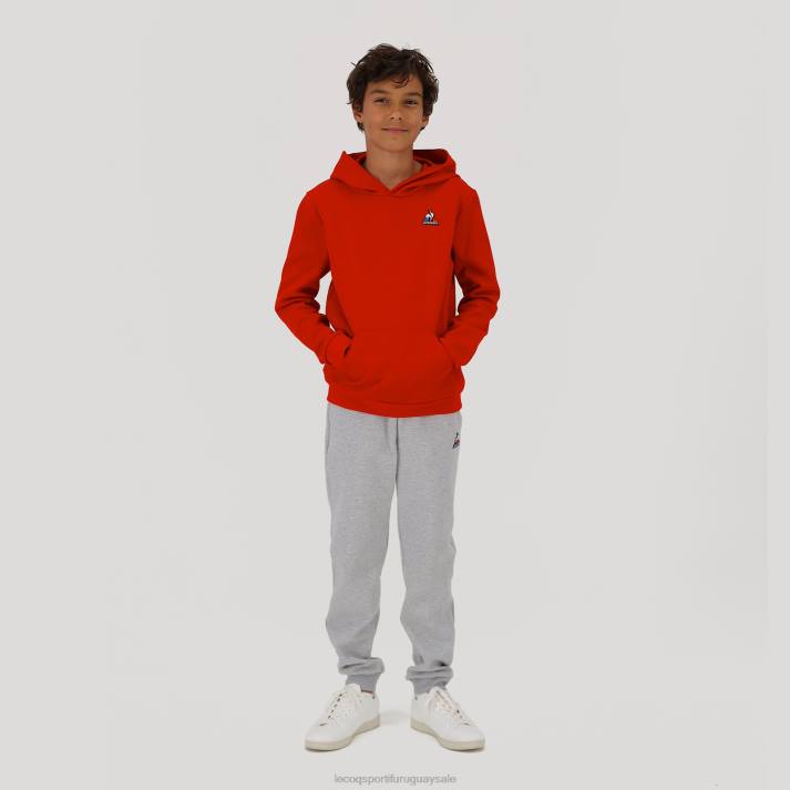 ropa XFVP668 niños Le Coq Sportif sudadera con capucha roja
