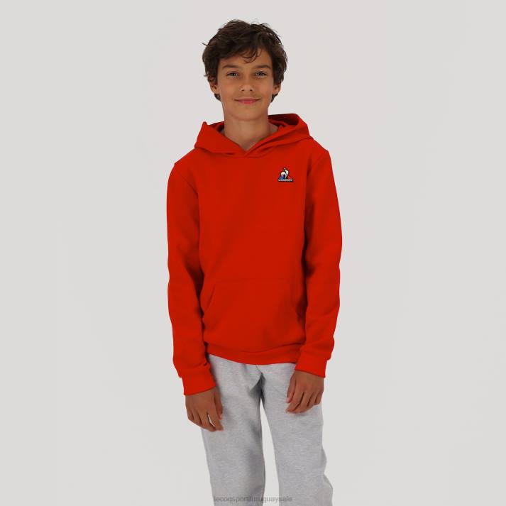 ropa XFVP668 niños Le Coq Sportif sudadera con capucha roja