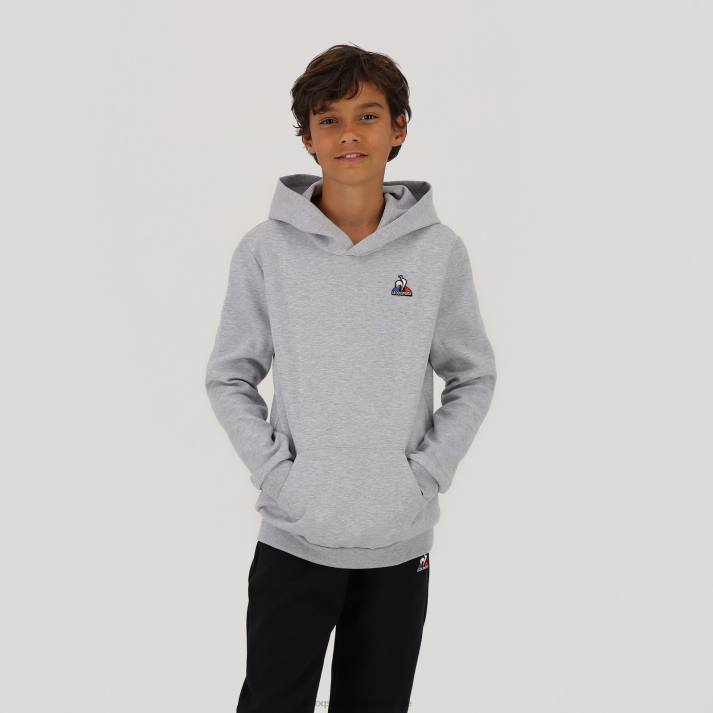 ropa XFVP669 niños Le Coq Sportif sudadera con capucha gris