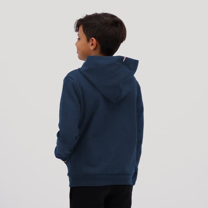 ropa XFVP670 niños Le Coq Sportif sudadera con capucha y cremallera azul
